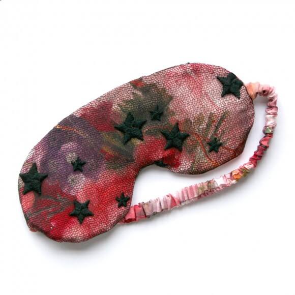 Evgenia Lingerie Floral Silk and French Lace Overlay Sleep Mask