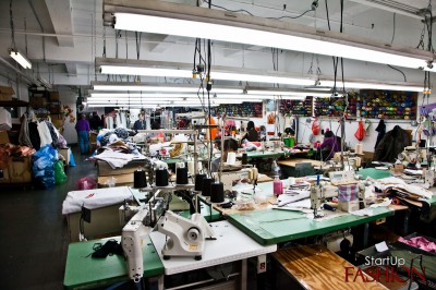 Apparel factory in New York City, 2011, via StartupFashion