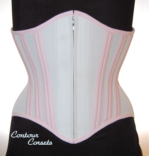 The Sweetheart Mid-Hip Corset by Contour Corsets. Specifically designed to fit a masculine body yet create a feminine line.