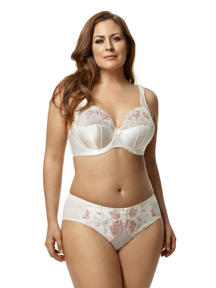 Glamour Embroidery Underwire Bra by Elila  34E/DD to 46K (US sizing)