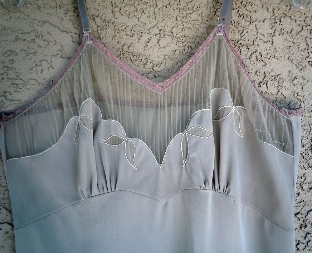 Vintage Grey/Pink/Beige Nylon Slip - $68.00