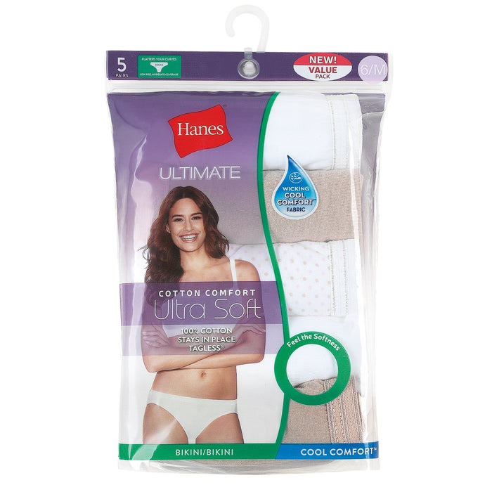 Hanes Ultimate Comfort Cotton Women's Bikini Panties