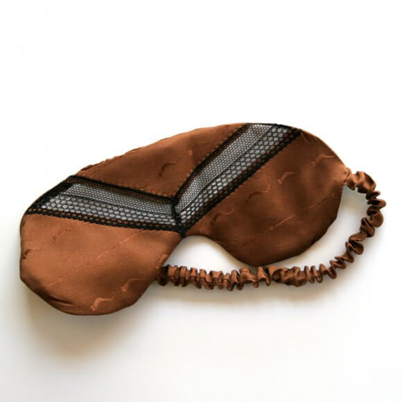 Honeycooler Handmade Brown Silk Vintage Jacquard Sleep Mask