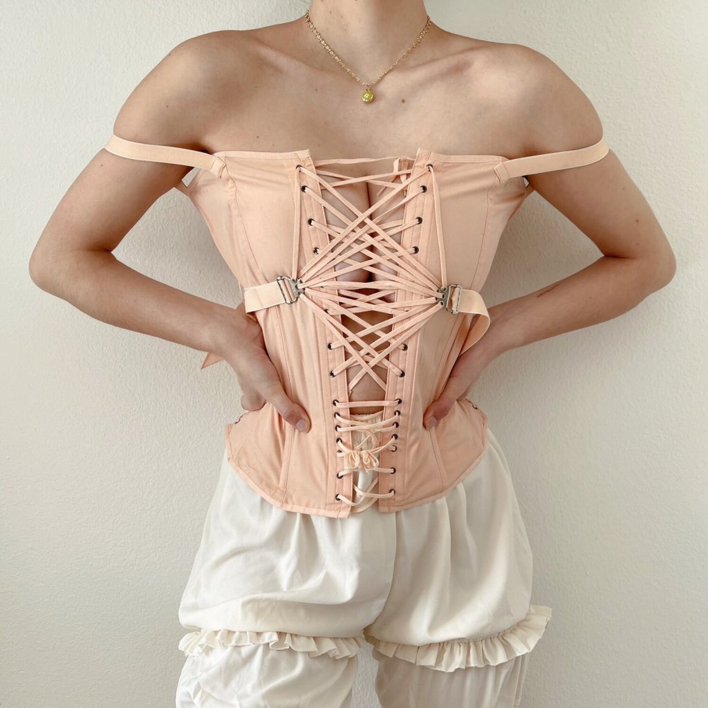 Sororite vintage corset, sold for over $300, featuring fan lacing