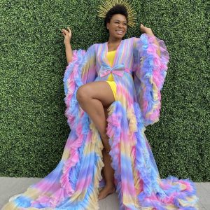 Lingerie of the Week: Oyemwen Candy Rainbow Tulle Robe