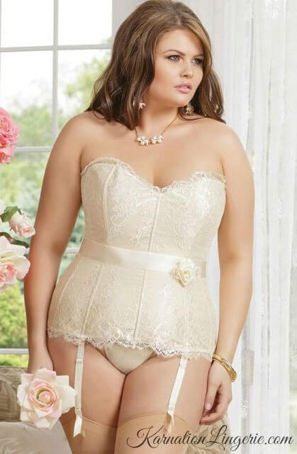 Ayanna Plus Size Ivory Bustier. Was $83.99. Now $42.00.
