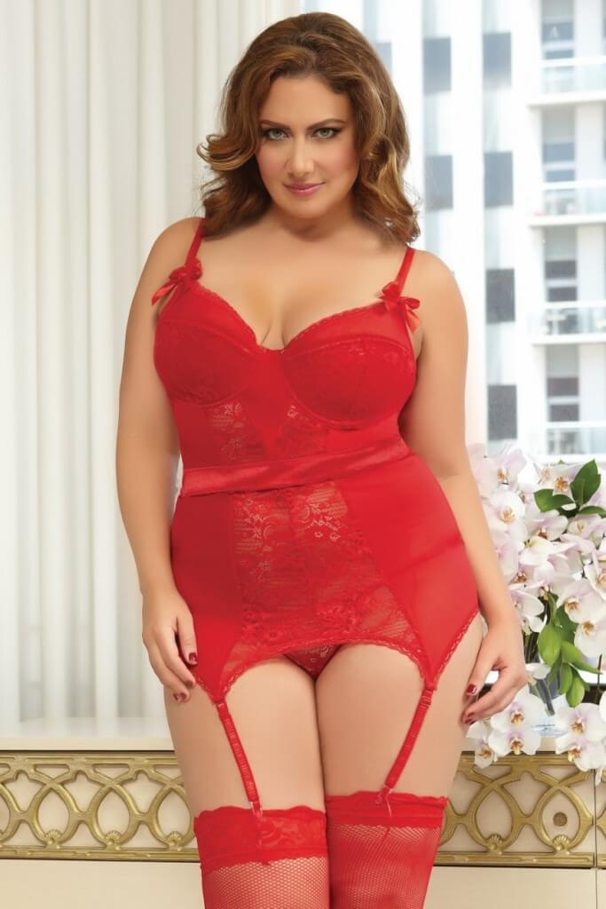 Kaili Plus Size Red Bustier. Was $37.99. Now $19.00.