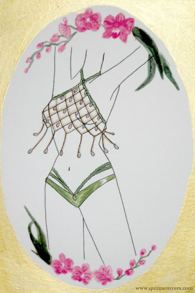 Lingerie zodiac Aquarius by illustrator Quinne Myers