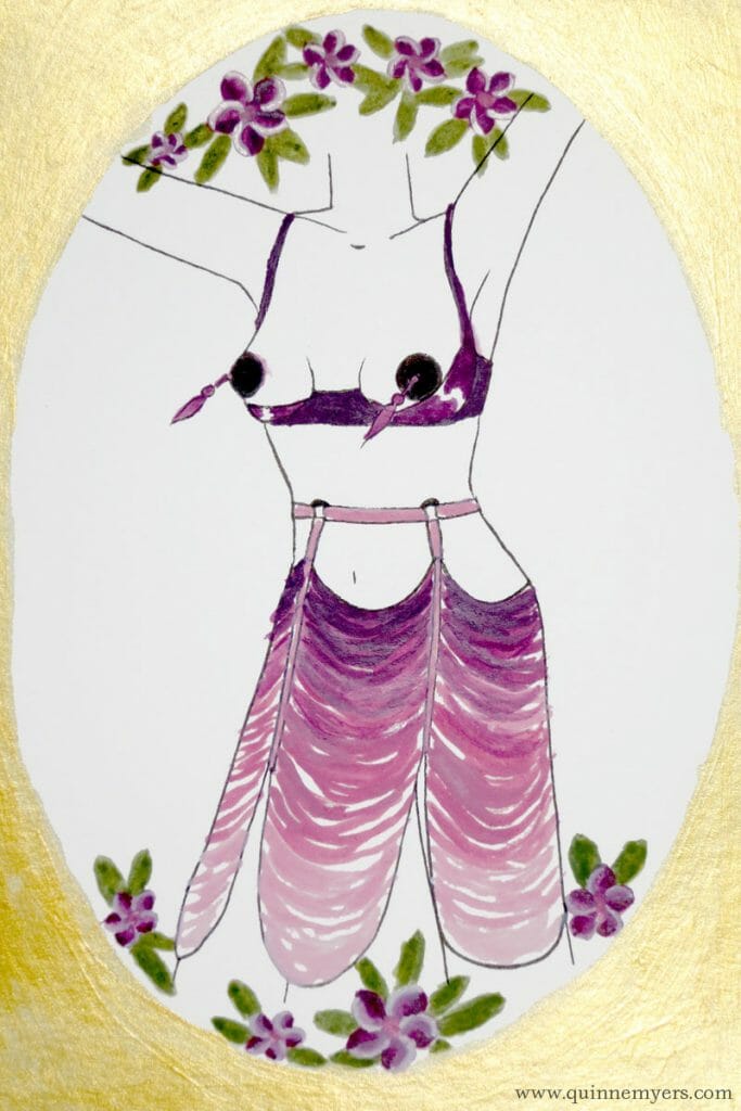 Lingerie zodiac Leo by illustrator Quinne Myers