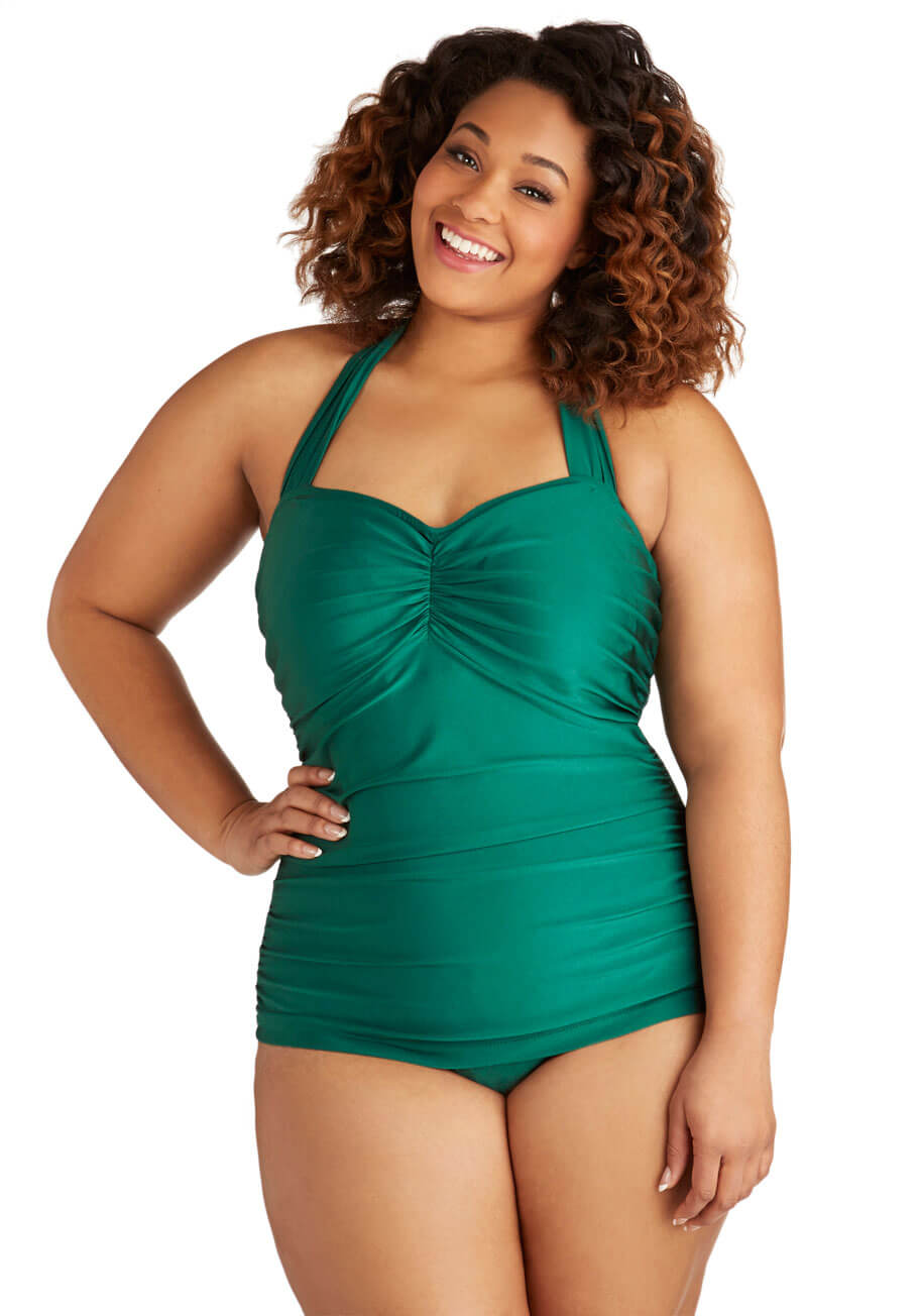 Sale Lingerie Of The Week Esther Williams Bathing Beauty One Piece Swimsuit In Emerald Plus Size The Lingerie Addict Intimates Lingerie Magazine