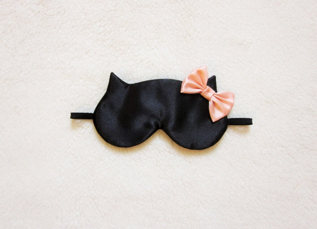 Naomi Lingerie 'Big Bow' Satin Cat Sleep Mask