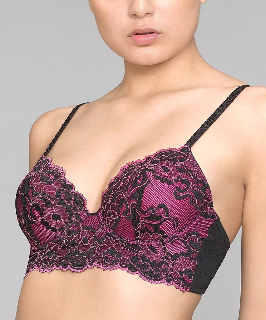 Natori Black & Pink Lace Baclonette Bra at Zulily