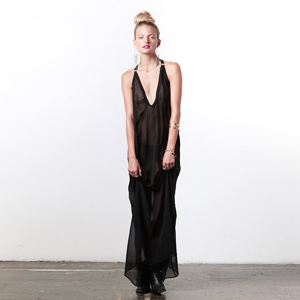 Noe Undergarments 'Alfie' Silk Slip in Black - $285.00