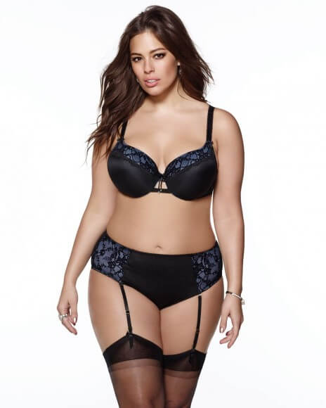 Padded Lace Trim Bra (Ashley Graham Collection) by Addition Elle