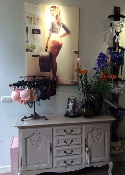 One of the few pieces of furniture, this doubled as a checkout counter.