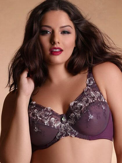 Colette Embroidered Bra by Hips and Curves  38DDD to 46D (US sizing)