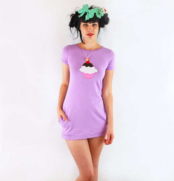 Purple Dress with Cupcake by Knickerocker