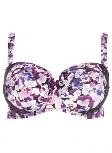 Purple Pansy Bra by Evans  42A to 48E (US sizing)