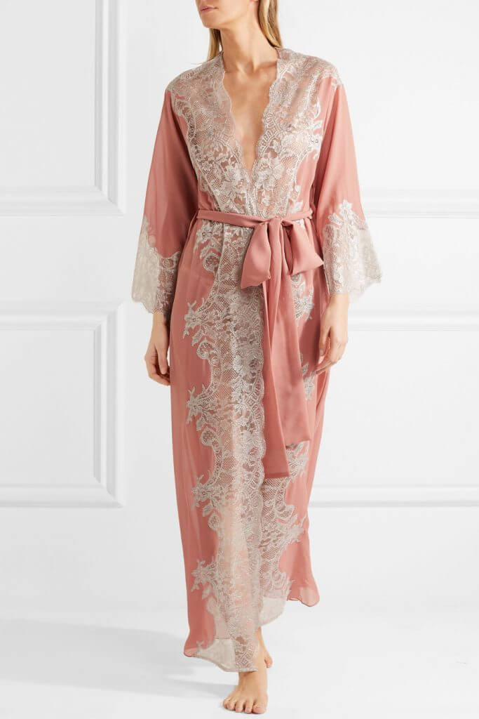 Rosamosario Sweet Sumatra Silk Georgette Robe