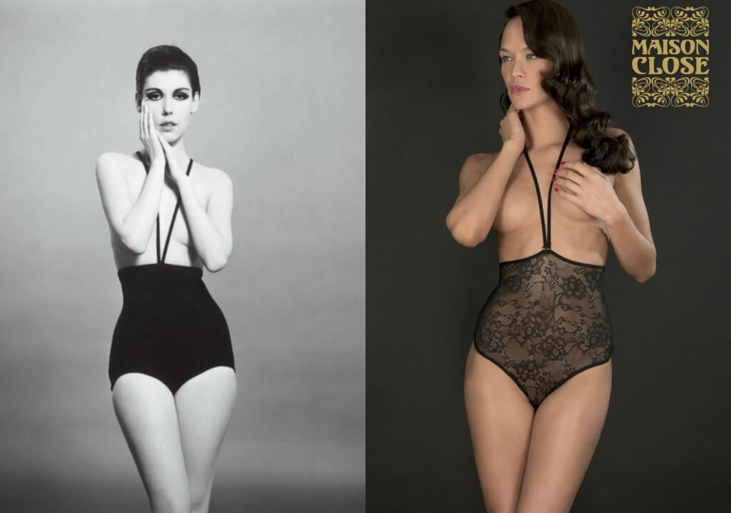 Rudi Gernreich High Waist Strappy Knickers on left. Maison Close High Waist Strappy Knickers on right.