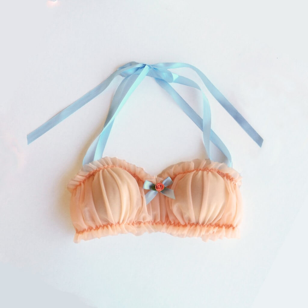 sugar lace lingerie peach dream bralette