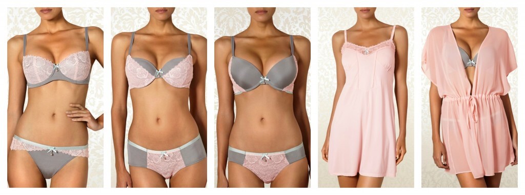 The Angelica Collection - Like the Ambrosia series, I enjoy the color story here (grey and pink should make an appearance more often in lingerie), however all the shapes just feel "done." I asked myself if I would care if Britney Spears' name wasn't attached to this...and the answer is no.