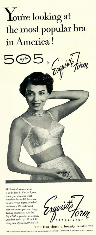 1953 Exquisite Form advertisement, via flickr. https://www.flickr.com/groups/vintage_lingerie/