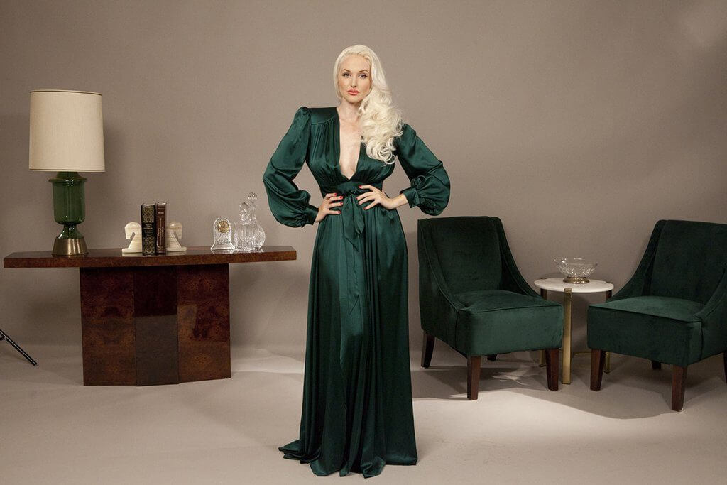 vivian dressing gown emerald green 2