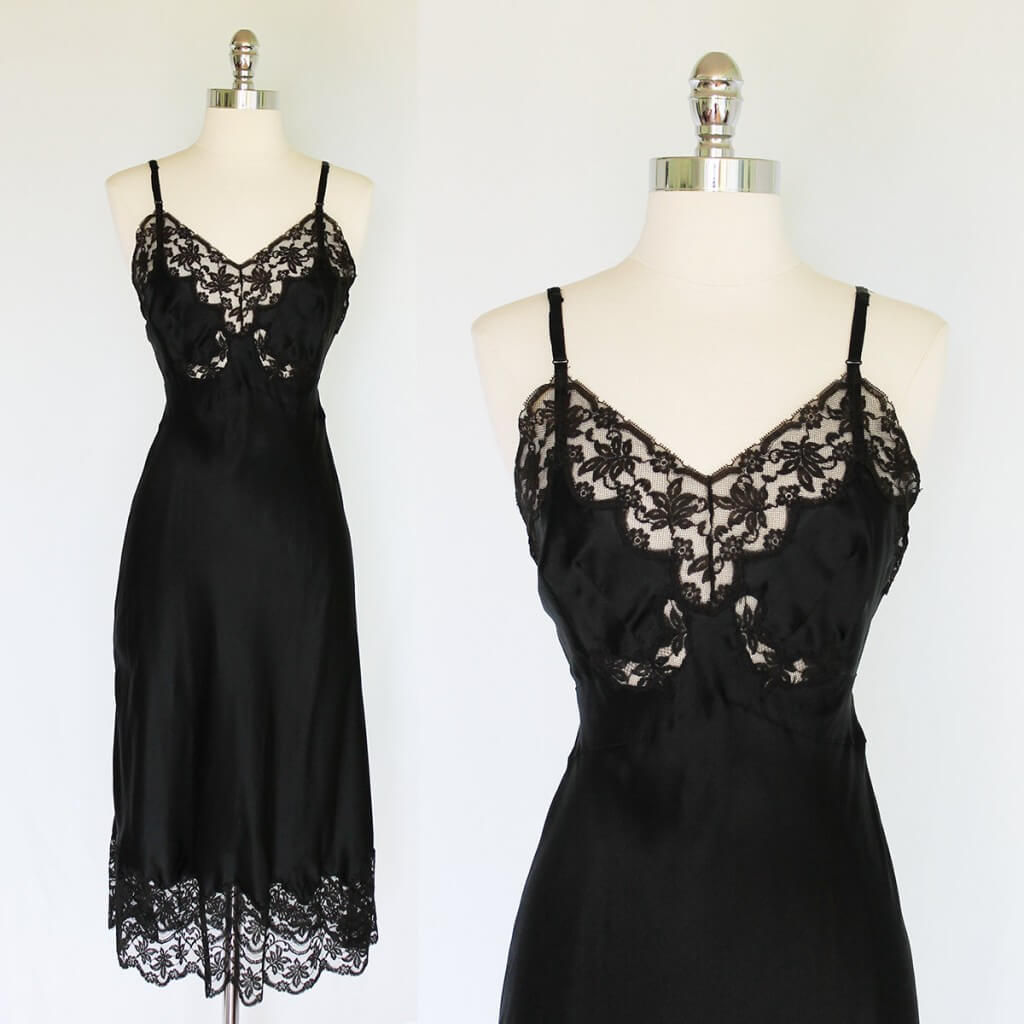 Wonder Maid Black Silk Slip - $75.00